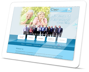 Clear Financial Services Web Site on a Tablet
